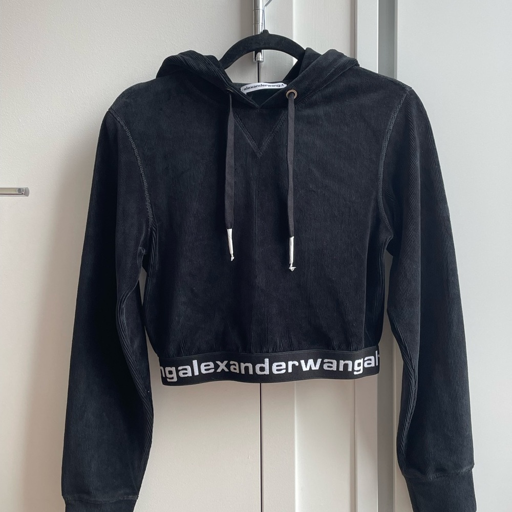 Alexander Wang Logo Cropped Hoodie